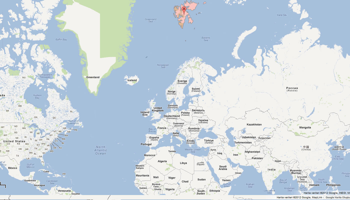 map of Svalbard world